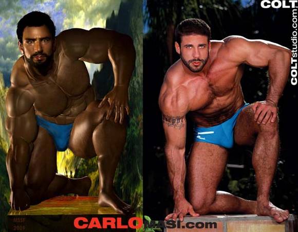 COLT Man gay porn star bodybuilder Carlo Masi