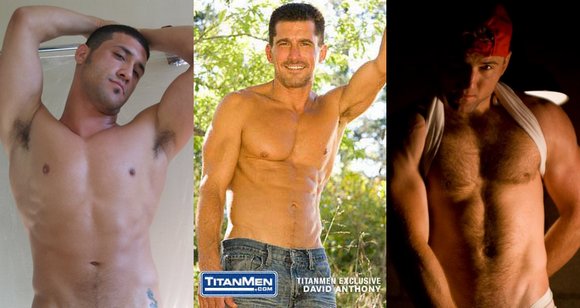 masculine gay porn stars from TitanMen Mustang Tony Aziz David Anthony Tom Wolfe