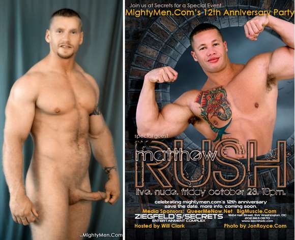 muscular gay porn star Rock Logan Matthew Rush