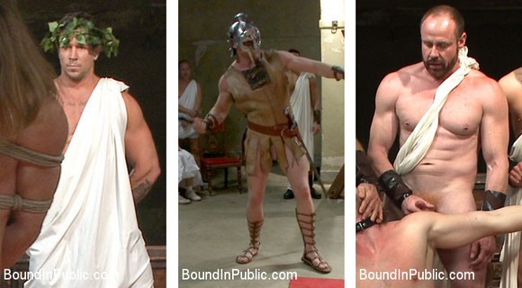 Gladiator Gay Sex Orgy Bound In Public 2