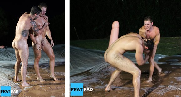 Hot and Naked Fratmen Compete in Nude Sports at Fratpad