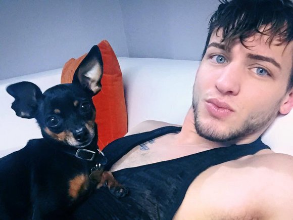 Colton Grey and Puppy