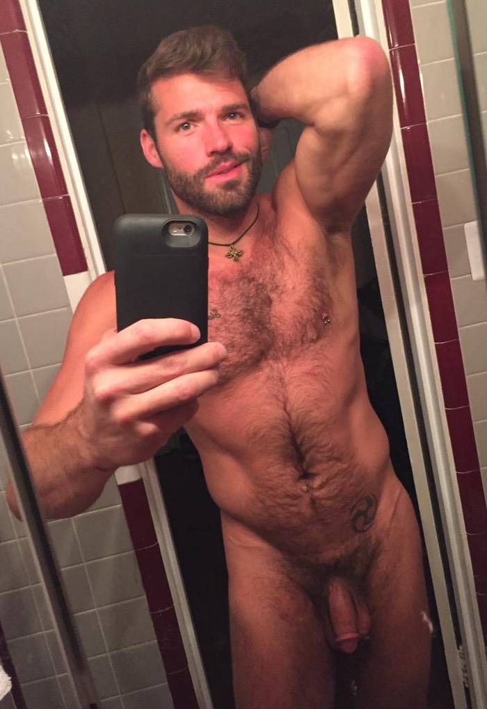 Xavier Jacobs Naked Selfie Hairy Gay Porn Star 4