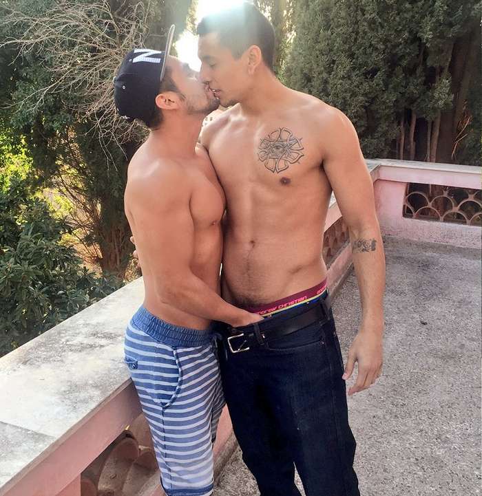 Derek Allan Javier LoveTongue Gay Porn Stars Kiss
