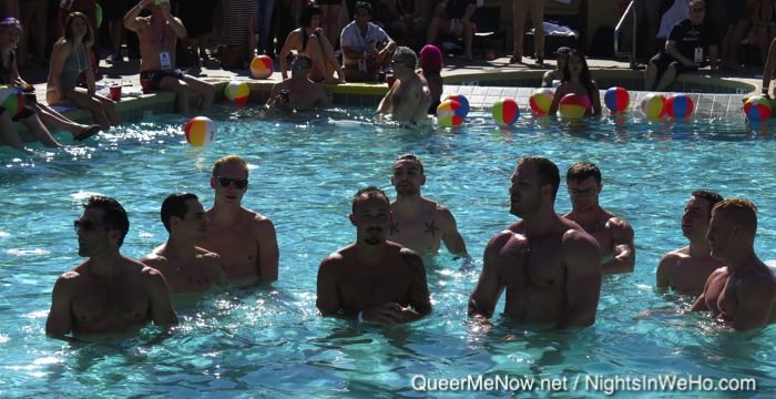 Pool full of gay porn stars