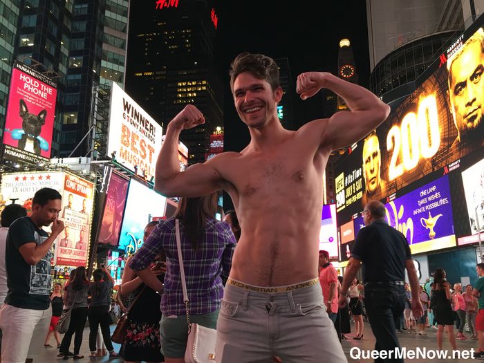 Gay Porn Stars Stas Landon Devin Franco Shirtless Times Square Muscle 1