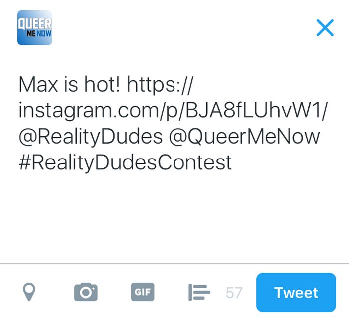 RealityDudes Contest QueerMeNow Twitter