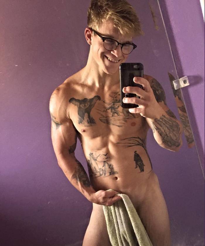 Zach B Tattoo Muscle Jock Naked Selfie 3