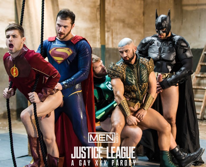 Justice League Gay Porn Orgy Parody Superman Batman Flash Aquaman Green Lantern Sex