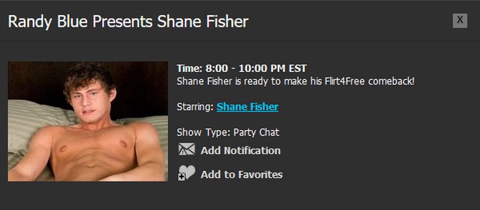 Randy Blue Live Gay Porn Star Shane Fisher