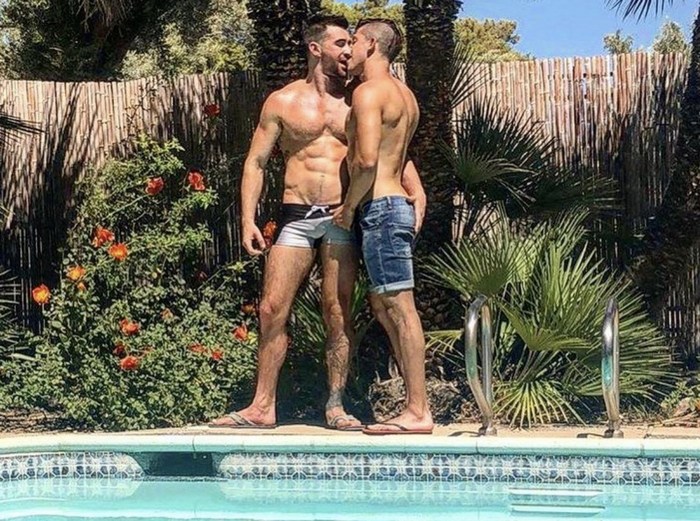 Woody Fox Danny Montero Gay Porn Stars Shirtless Kiss