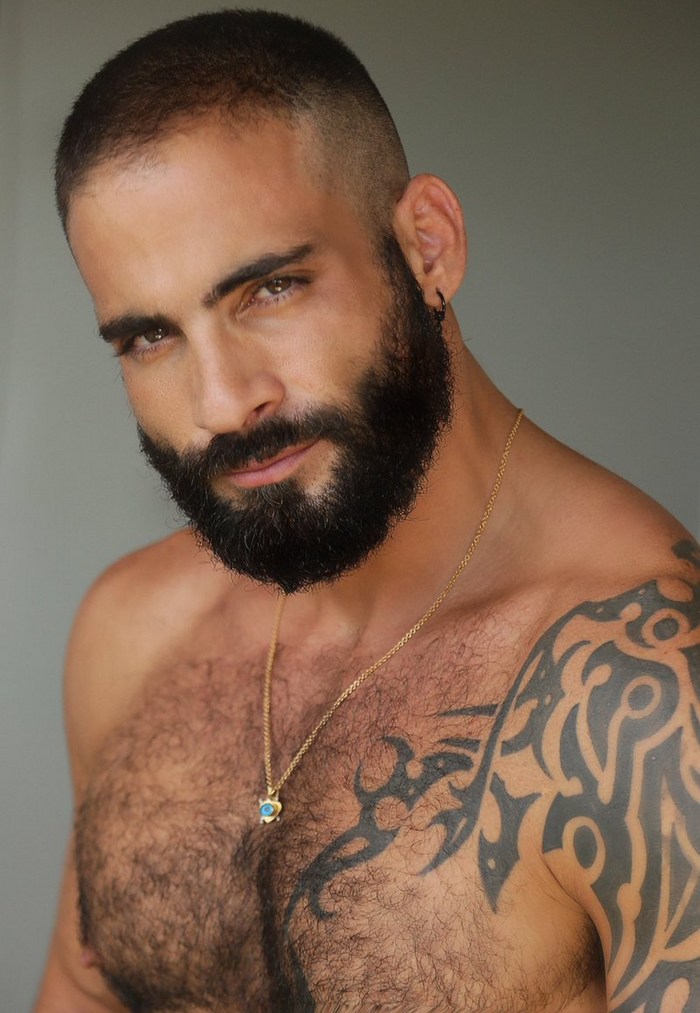 Edji Da Silva Gay Porn Star Beard Shirtless 
