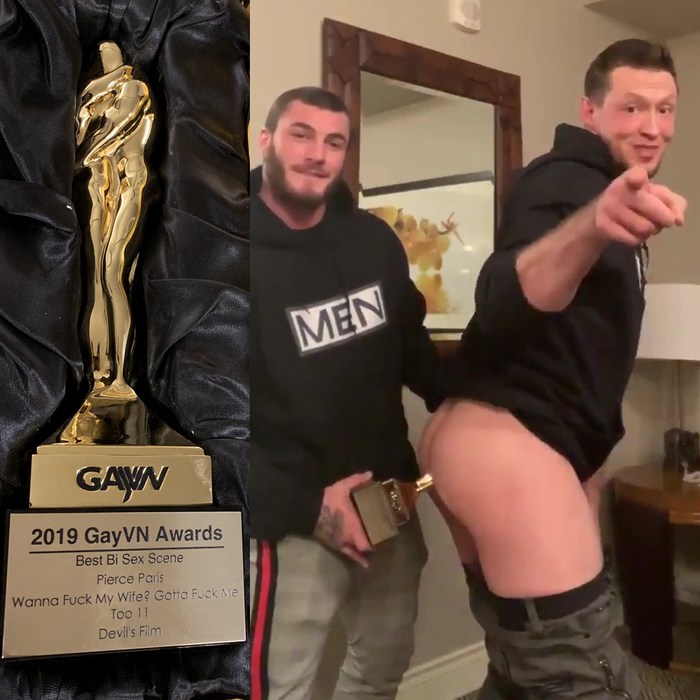 Pierce Paris GAYVN Trophy Up the Ass Challenge Gay Porn Star William Seed