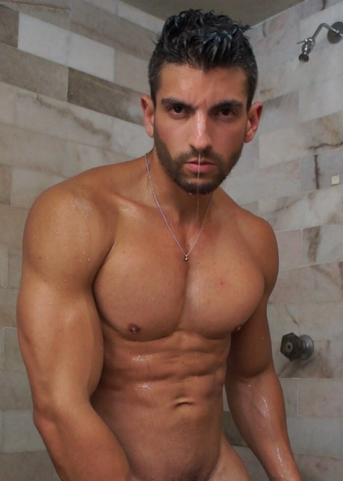 Alessandro Haddad Gay Porn Star Naked Shirtless Wet Muscle Hunk
