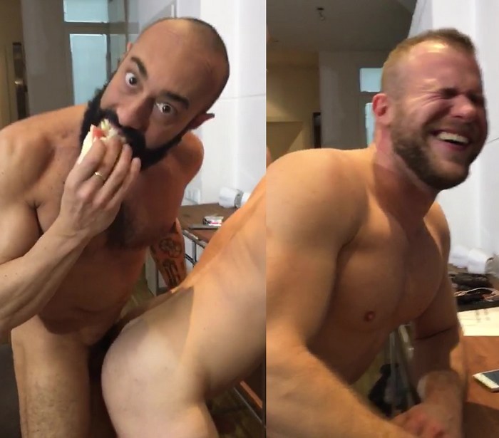 Gay Porn Behind The Scenes Malek Tobias Gianni Maggio Sandwich Eating Fucking