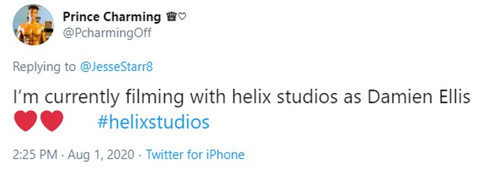 Damien Ellis Prince Charming Helix Studios Twitter