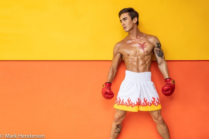 Cody Seiya Asian Gay Porn Star Shirtless Muscle Jock Boxer Mark Henderson
