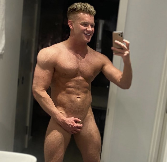 Lew Telford Gay Porn Star Blond Scottish Muscle Hunk Naked
