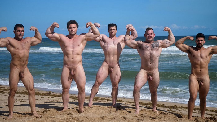 Muscle Men Nude Beach Collin Simpson Jack Damien Stone NickLA Ludvig