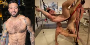 DrewcyFrOOtXL Gay Porn Muscle Hunk Acrobatic Upside Down Fuck XXX