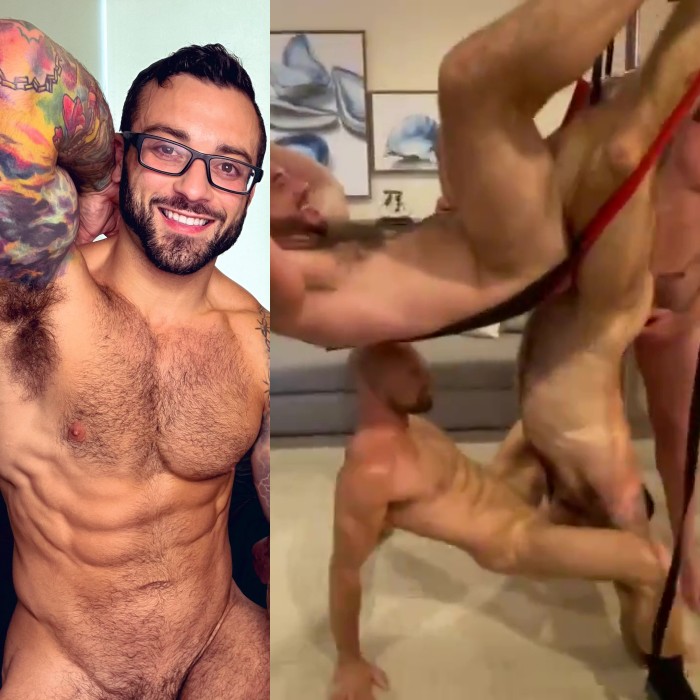 DrewcyFrOOtXL Gay Porn Muscle Hunk Acrobatic Upside Down Fuck