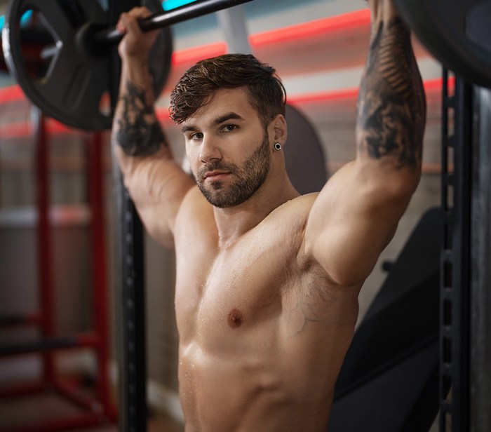Stu Sean Cody Gay Porn Star Shirtless Bodybuilder The Gym