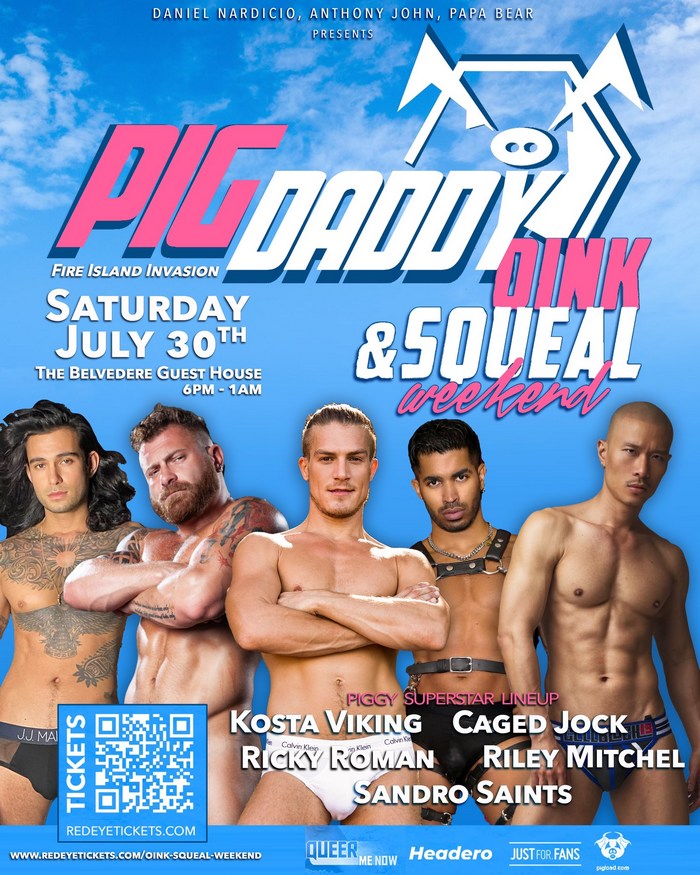 PigDaddy Oink Squeal Weekend July 2022 Kosta Viking Caged Jock Ricky Roman Riley Mitchel Sandro Saints