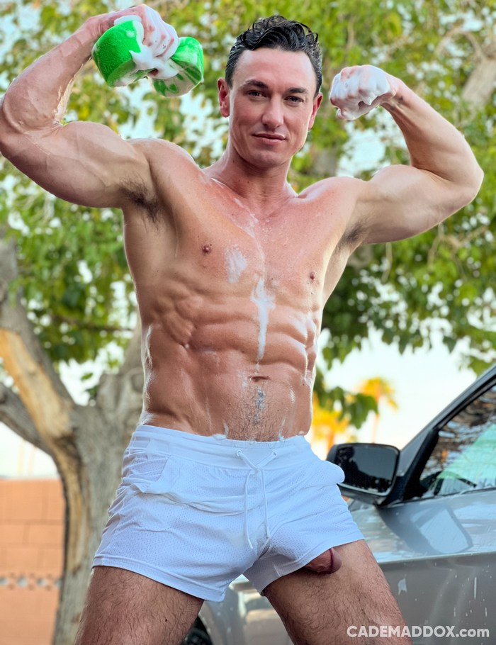 Cade Maddox Gay Porn Star Muscle Hunk Big Cock Car Wash