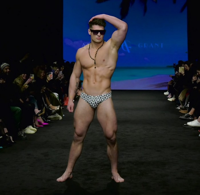 Malik Delgaty Gay Porn Star Argyle Grant Runway 2022 Underwear Model Shirtless Muscle Hunk 