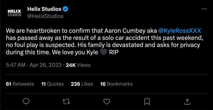 Kyle Ross RIP HelixStudios