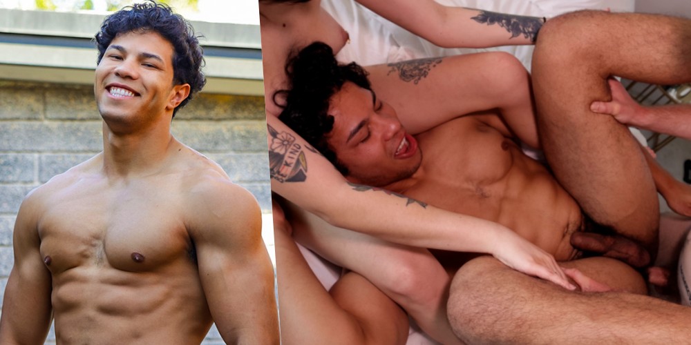 Xxx Blak Main Blod - Muscular Porn Star Jacob Black Bottoms For Mason Skyy In A Bisexual  Threesome From BiGuysFuck