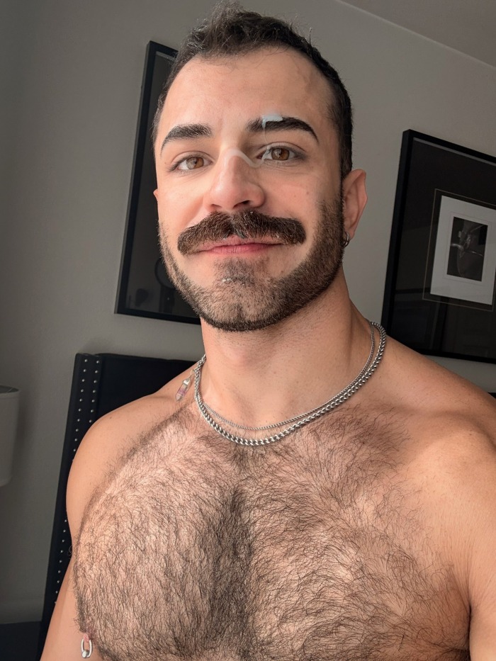 Diego Vox Gay Porn Star Naked Stud Mustache Handsome Facial Cumshot